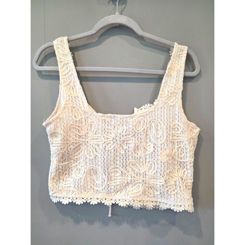 Cropped Crochet Corset Top Small. Fairy Boho Cottage Romantic Coquette Festival